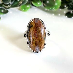 .925 Seam Agate Ring